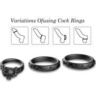 Armony Skull Rings Silicone Black