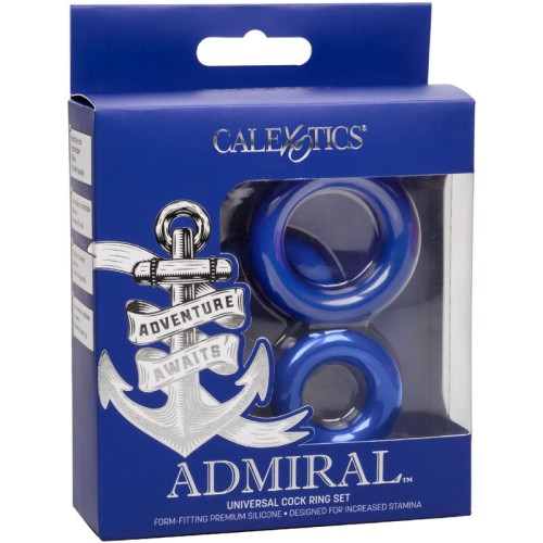 Admiral 3 Piece Penis Ring Set Blue for Stamina