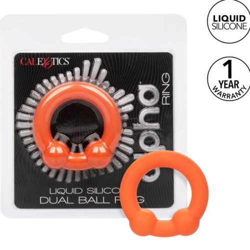 Alpha Double Ball Ring Orange - Enhance Pleasure