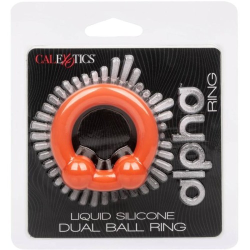 Alpha Double Ball Ring Orange - Enhance Pleasure