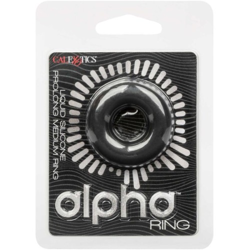 Alpha Anillo Prolong Medio Negro | Placer Mejorado