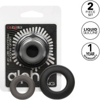 Alpha Liquid Silicone Set of 2 Rings Grey