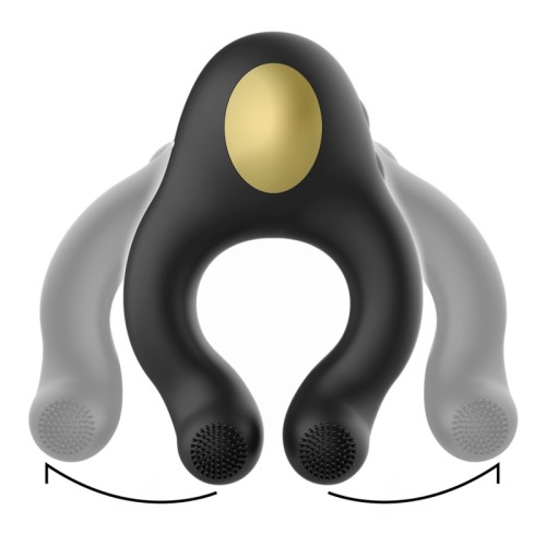 Armony - Anillo Vibrador Silicona 3 Motores Recargable Negro - Dorado