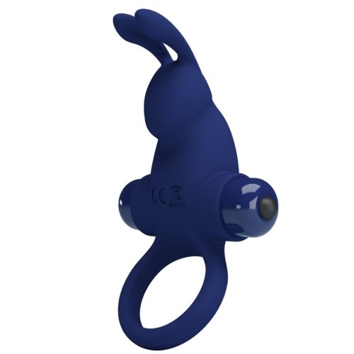 Pretty Love - Jiro Rabbit Ring Vibrator - Blue Pleasure Enhancer