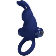 Pretty Love - Jiro Rabbit Ring Vibrator - Blue Pleasure Enhancer