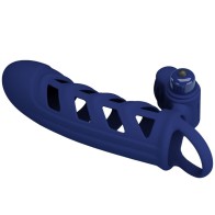 Pretty Love Altaf Anillo Vibrador Con Funda De Silicona Azul