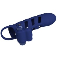 Pretty Love Altaf Anillo Vibrador Con Funda De Silicona Azul