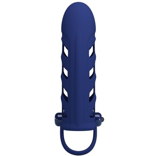 Pretty Love Altaf Vibrating Ring with Silicone Cover Blue