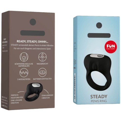 Steady Vibrating Penis Ring Black