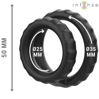 Intense - Dewey Double Penis Ring Silicone Black Model 2