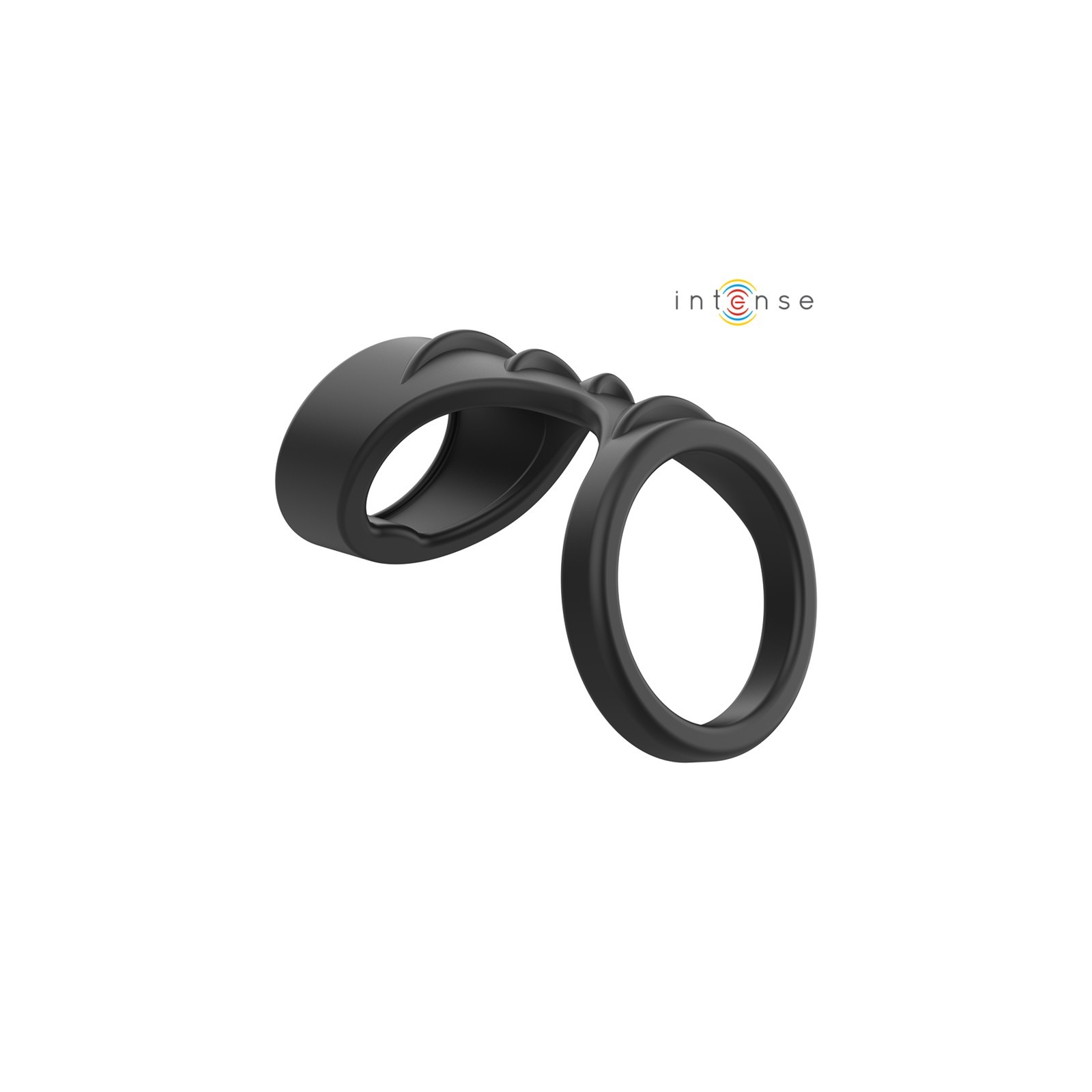 Intense Theo Double Penis Ring Silicone Black