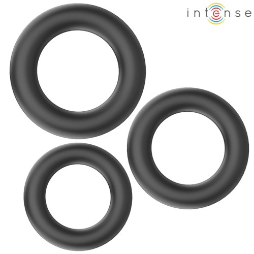 Intense Hugh Basic Penis Rings Silicone Black