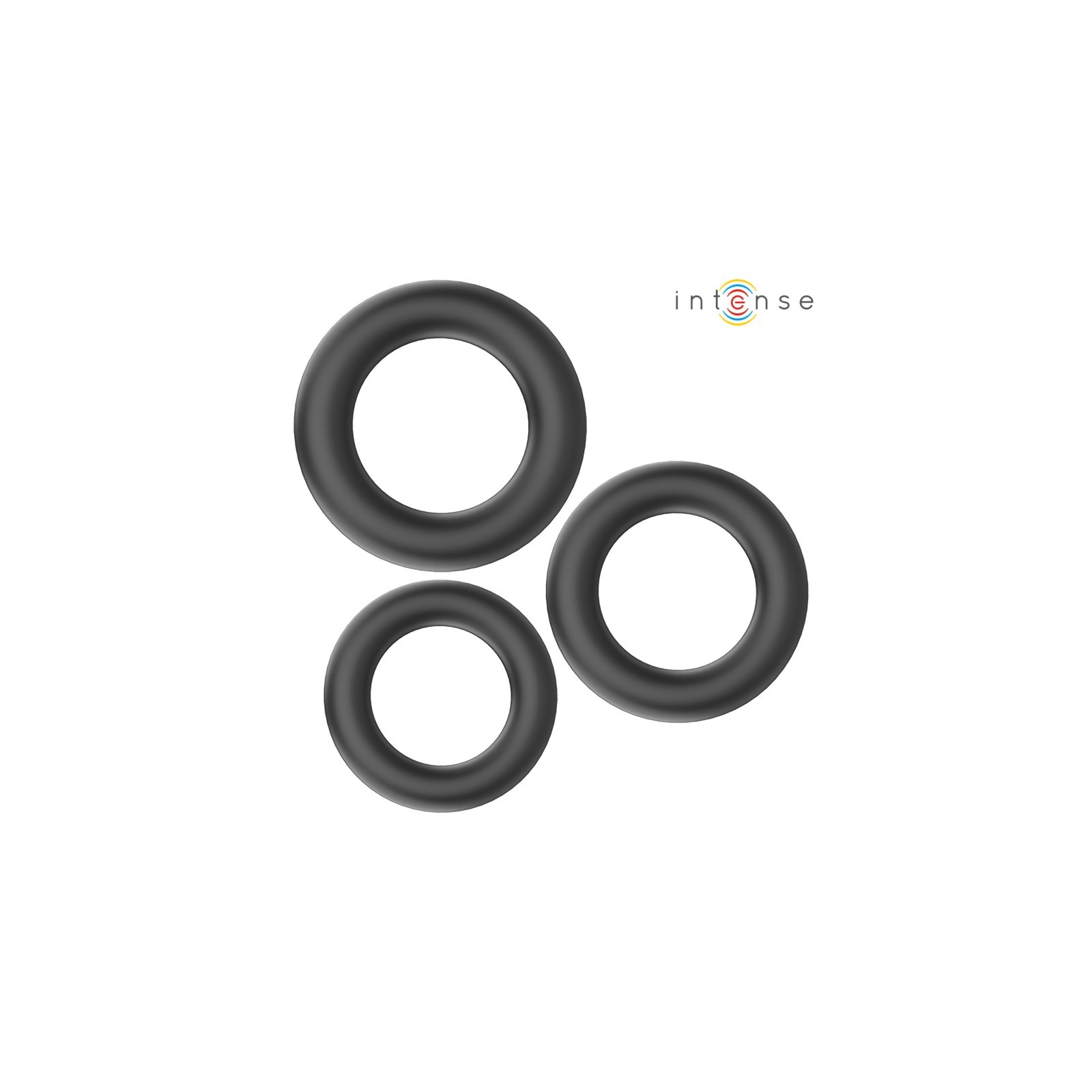 Intense Hugh Basic Penis Rings Silicone Black