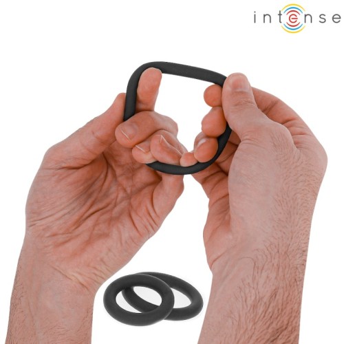 Intense Hugh Basic Penis Rings Silicone Black