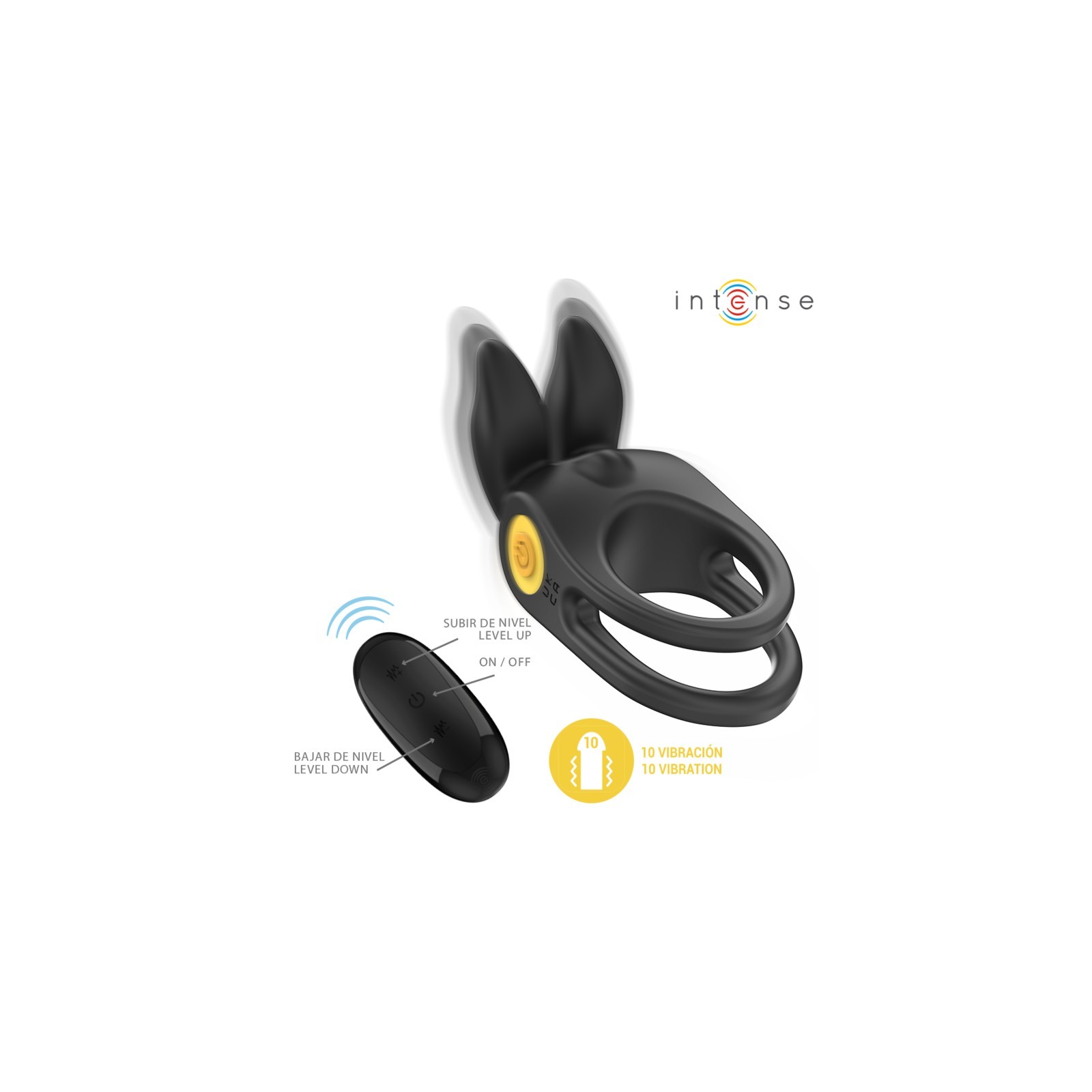 Intense Sam Double Vibrating Ring Black