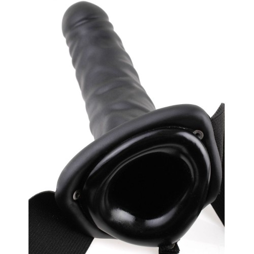 Vibrating Hollow Strap-On 19 Cm Black