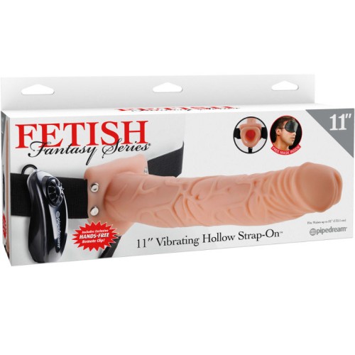 11 Inch Hollow Strap-On with Balls Vibrator