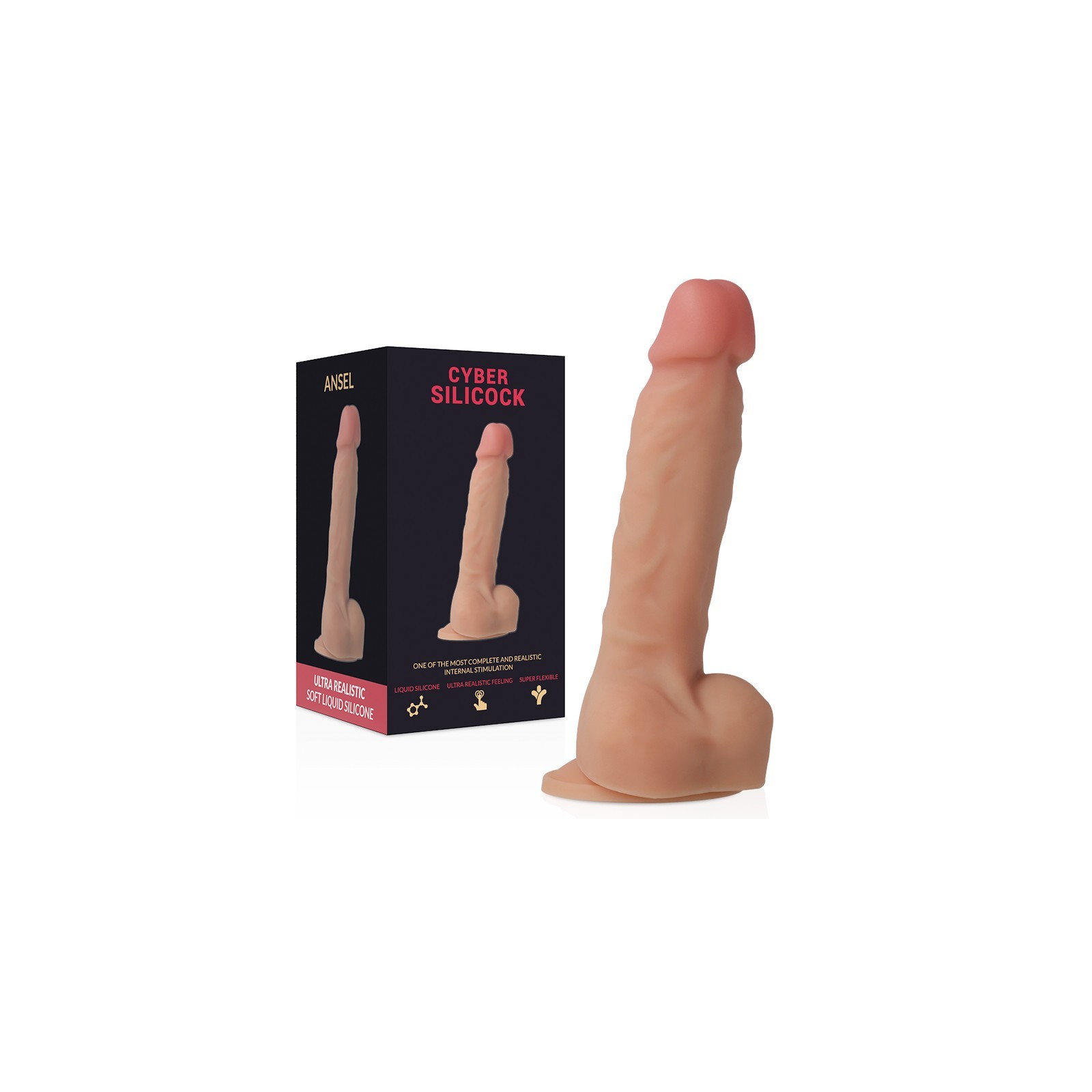 Ansel Realistic Liquid Silicone Dildo 15.5 cm