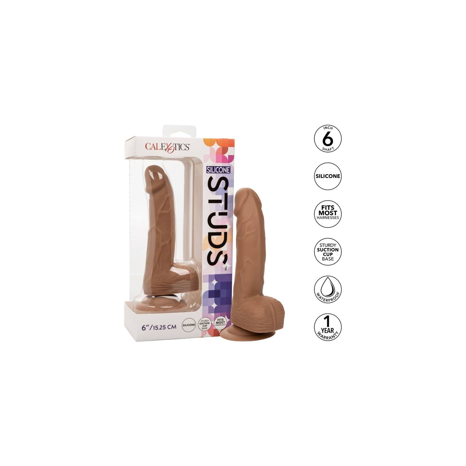 Silicone Studs 15.24 Cm Brown