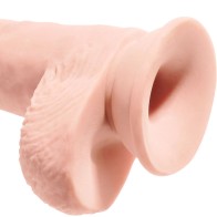 King Cock Plus Realistic Dildo with Testicles 19.4cm Natural