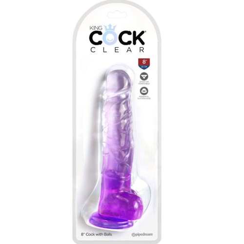 King Cock Clear Realistic Penis 16.5 cm Purple