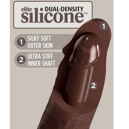 Dildo Realista de Silicona 17.8 Cm Marrón King Cock Elite