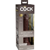 Dildo Realista de Silicona 17.8 Cm Marrón King Cock Elite