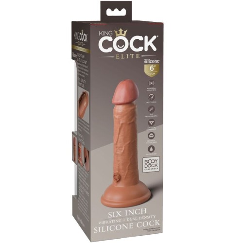 Elite Dildo Realístico Vibrador & Silicona 15.2 Cm Caramelo | King Cock