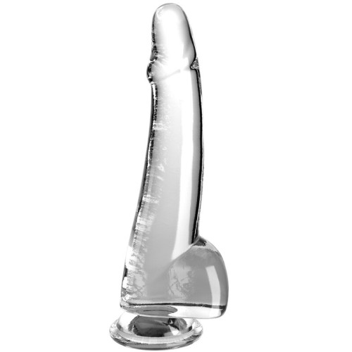 King Cock Clear Dildo with Testicles 19cm