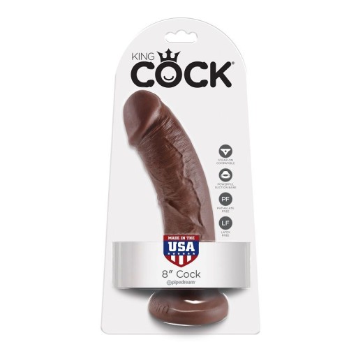 King Cock 8 inch Realistic Dildo Brown