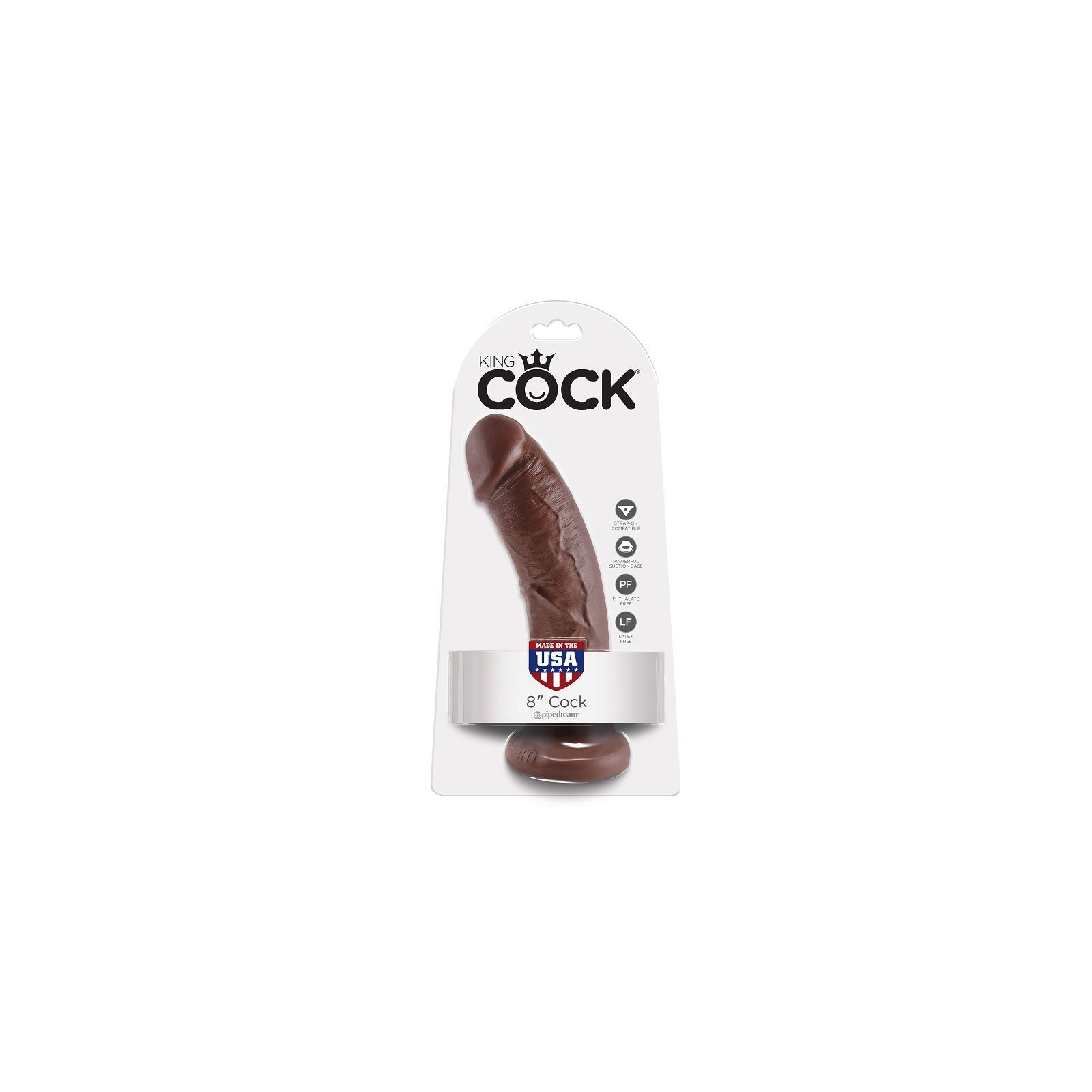 King Cock 8 inch Realistic Dildo Brown