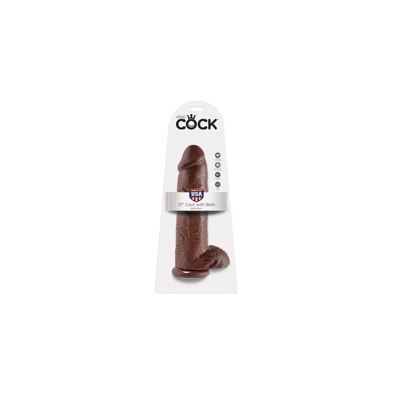 Realistic Brown Dildo 12 inch with Testicles