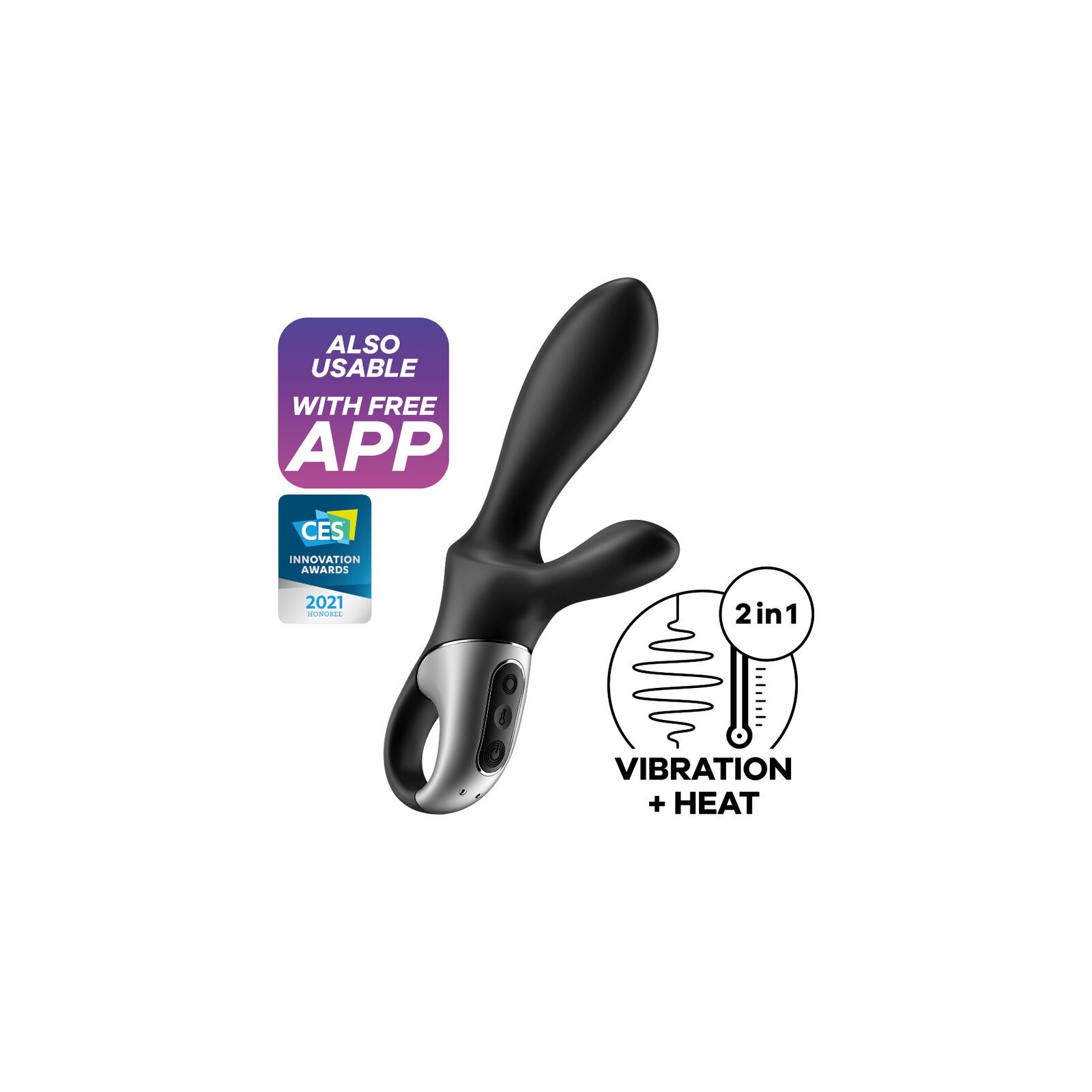 Satisfyer Heat Climax+ Anal Vibrator App Black