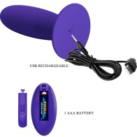 Pretty Love Youth Anal Plug Vibrator Remote Control - Purple