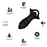 Armony - Kylin Dedal Vibrador & Plug Anal Control Remoto Negro