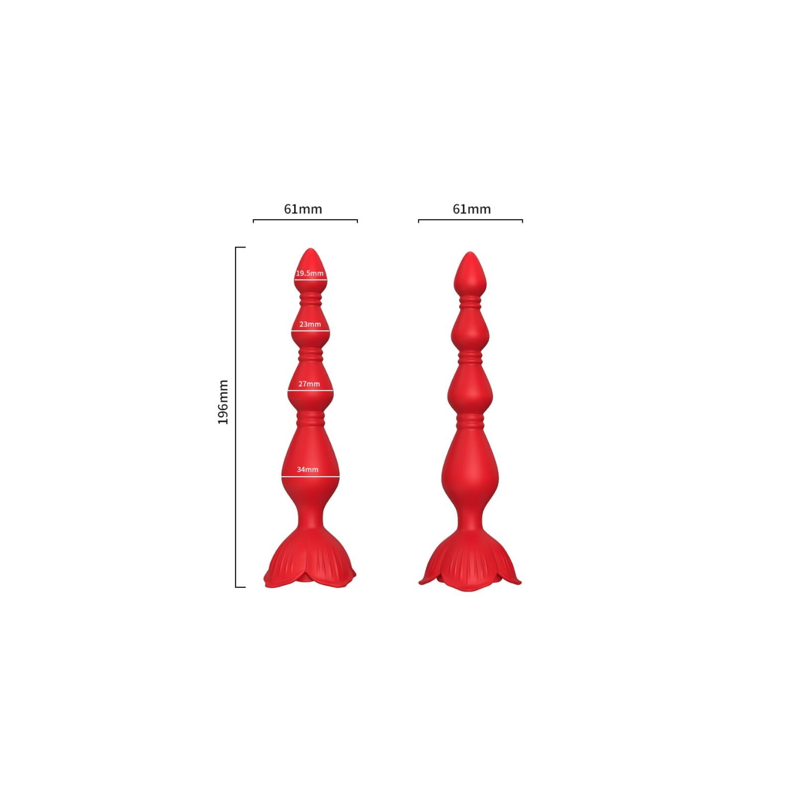 Vibrador Rosa Pagoda Con Plug Anal de Armony