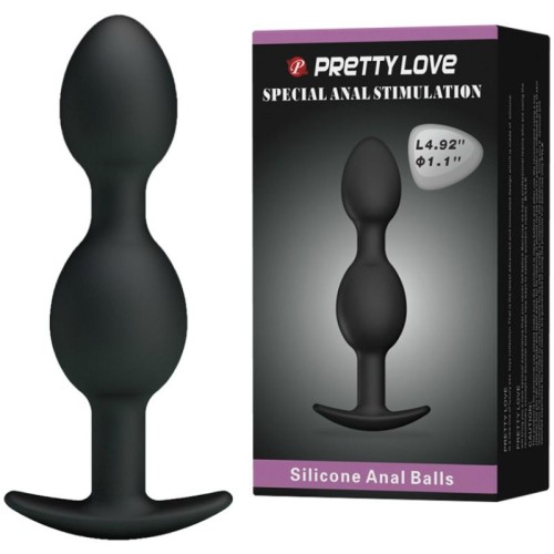 Pretty Love - Bolas Anales Silicona 12.5 Cm Negro