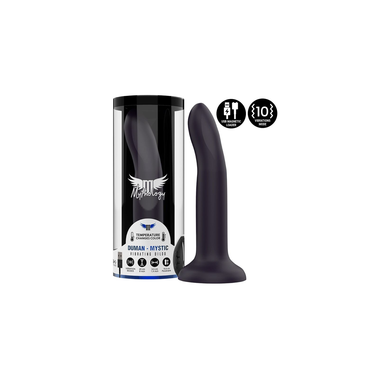 Mythology Duman Dildo Místico L - Vibrador de Cambio de Color por Temperatura