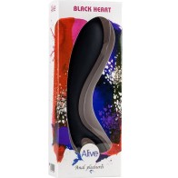 Black Heart 15 cm Anal Massager - Sensational Pleasure