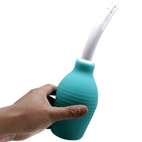 Blue Silicone Anal Shower Bulb for Clean Play