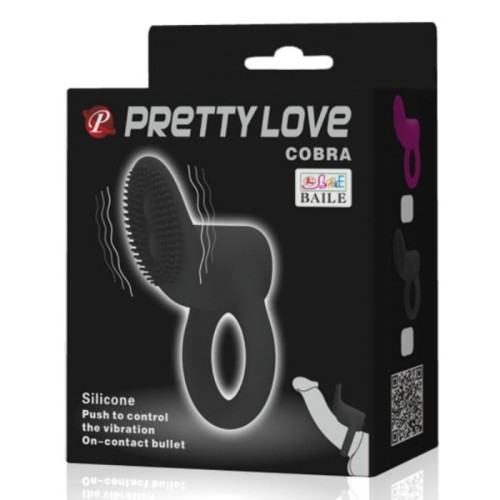 Pretty Love Cobra Vibrating Ring Black