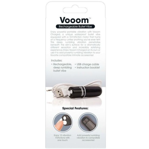 Vooom Black Rechargeable Vibrating Bullet