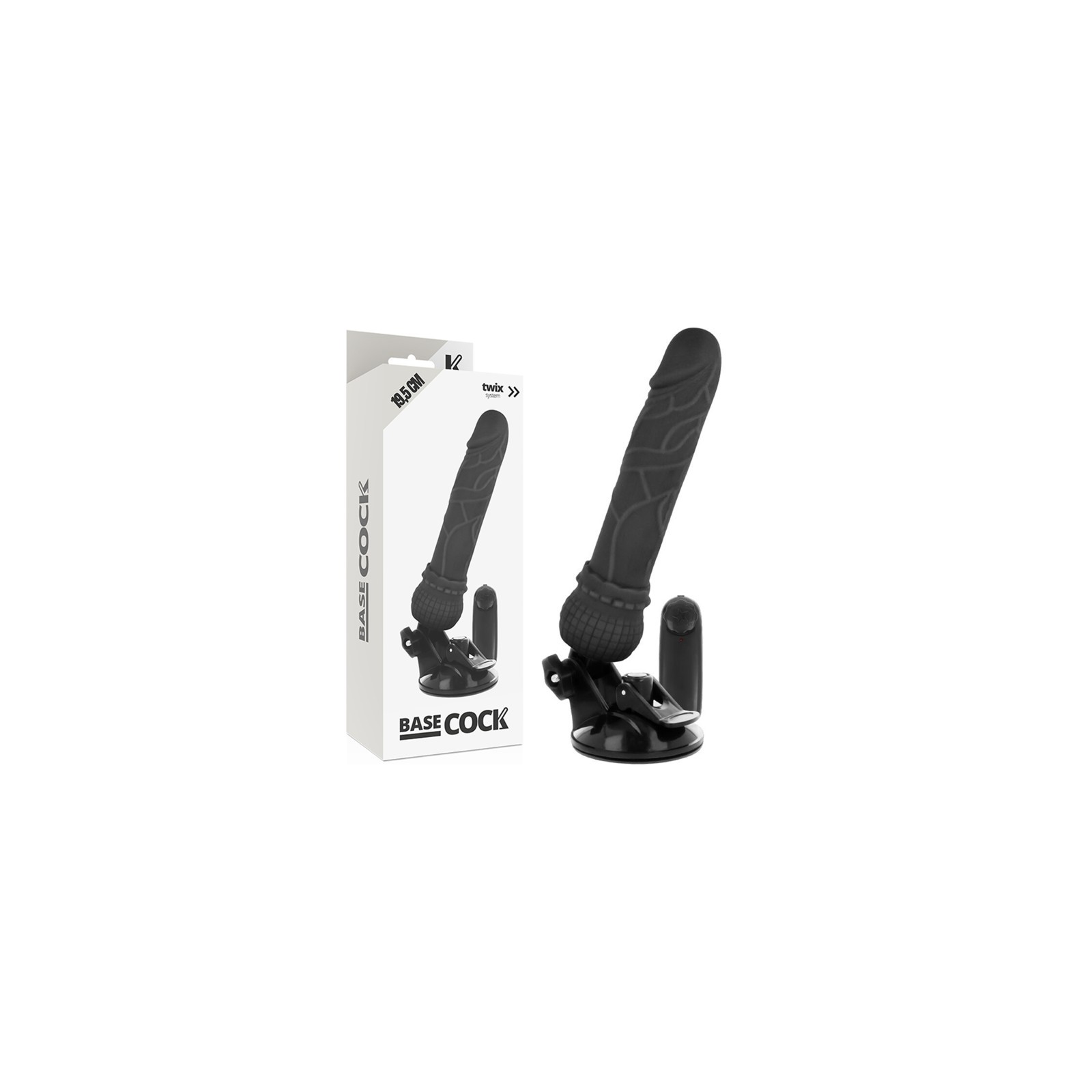 Realistic Vibrator Remote Control Black 19.5 cm