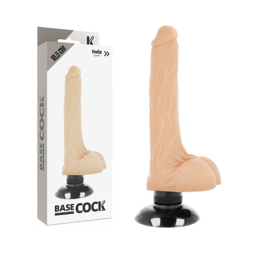 Vibrating Realistic Dildo 2-1 Natural 18.5Cm - Premium Pleasure