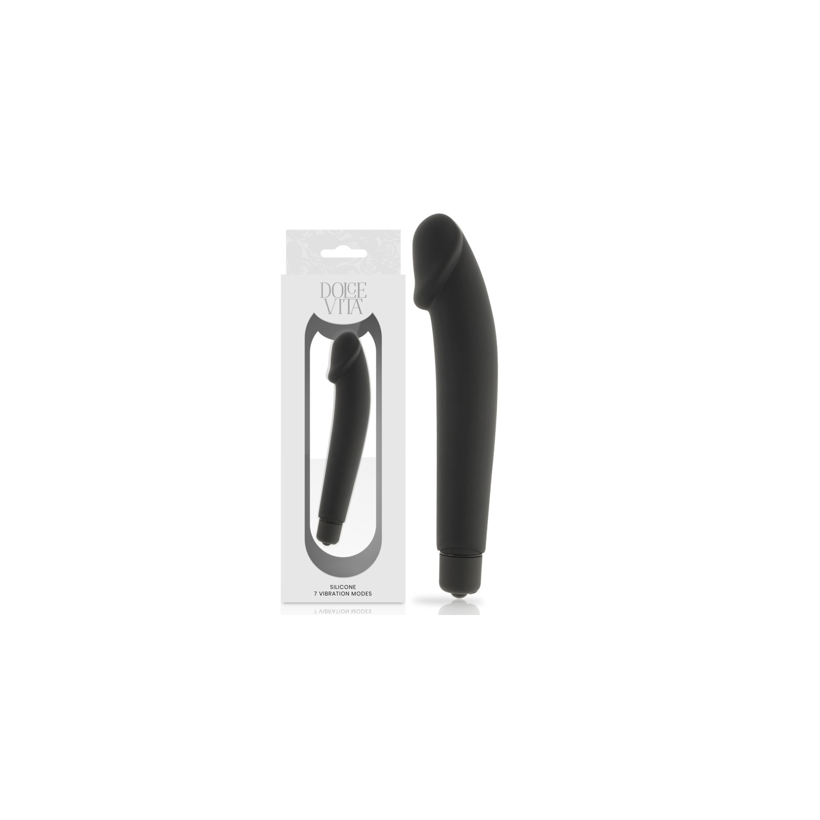 Realistic Silicone Vibrator in Black