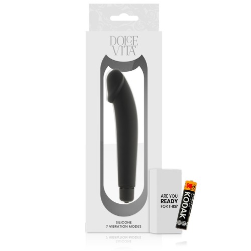 Realistic Silicone Vibrator in Black