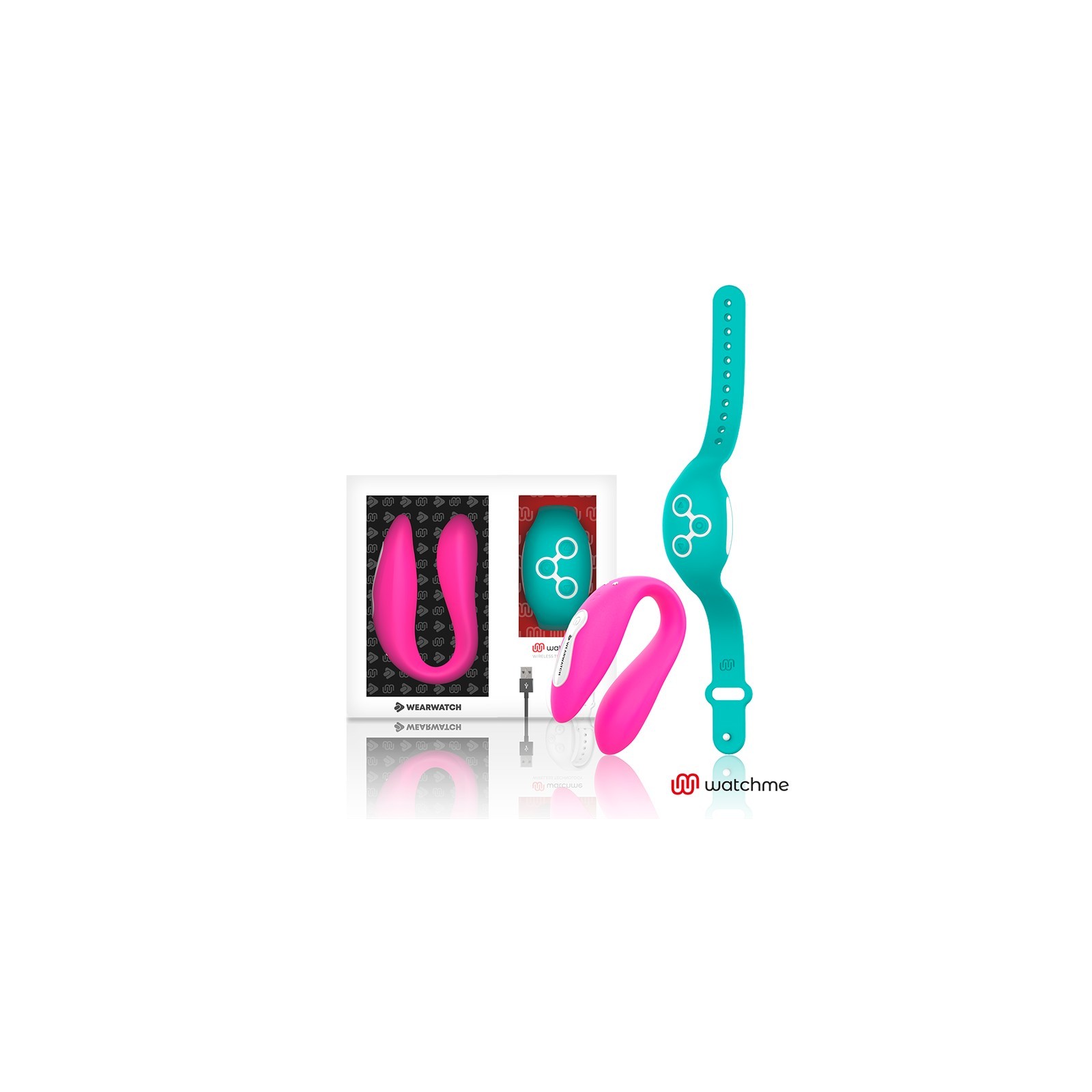 Dual Technology Watchme Vibrator Fuchsia Aqua Green