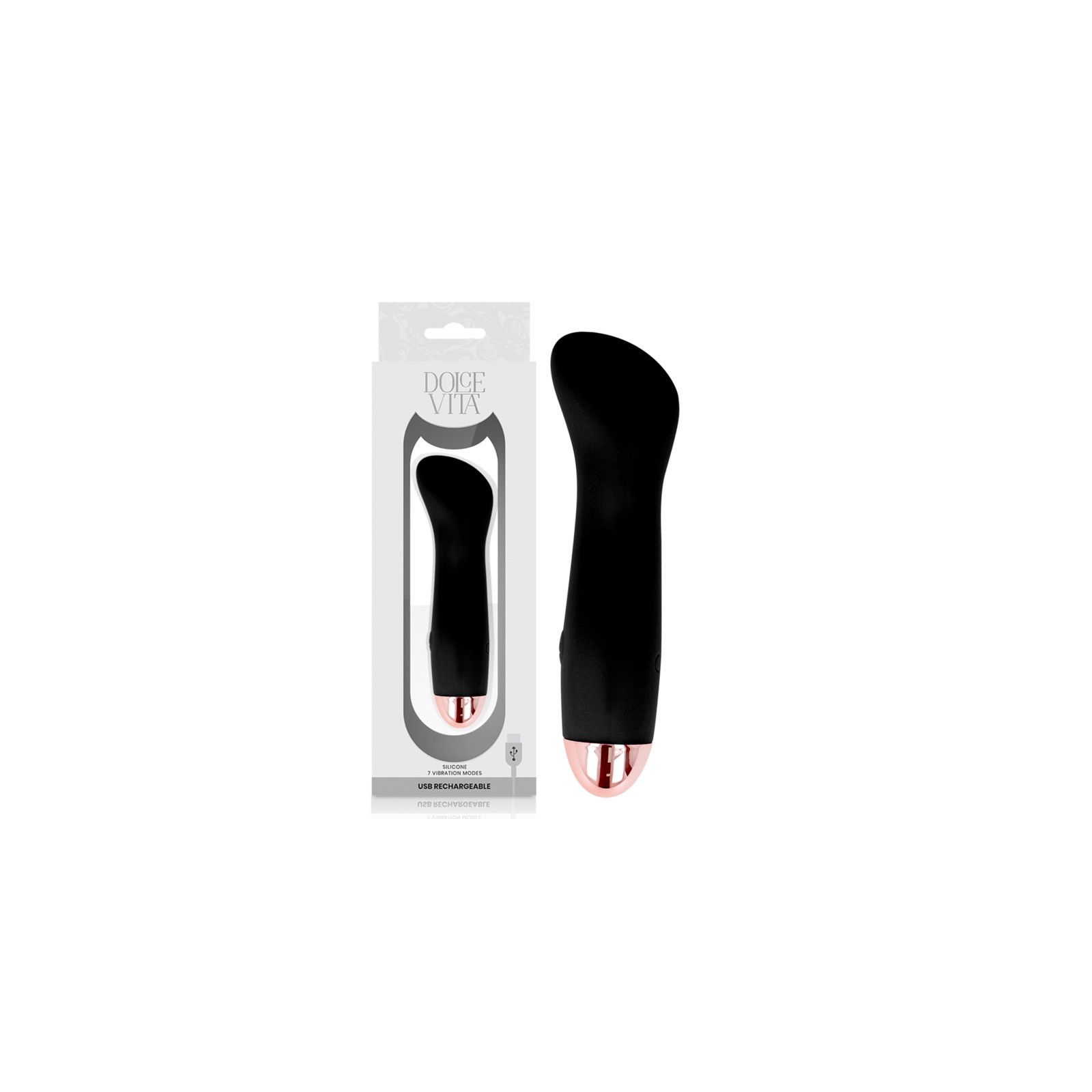 Rechargeable Black Vibrator 7 Speeds