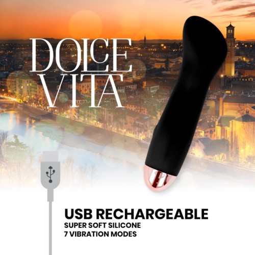 Vibrador Negro Recargable 7 Velocidades