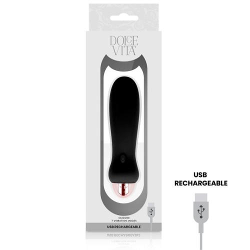 Rechargeable Five Vibrator Black 7 Speeds